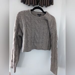 Dynamite Brown Cable Knit Sweater